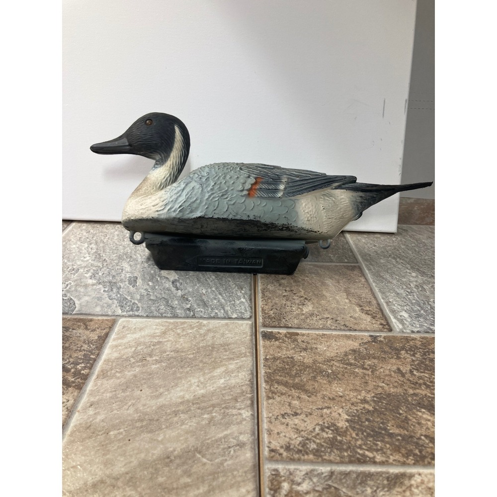 Vintage Pintail Duck Decoy Weighted Keel Plastic Hunting Bird 17 Inch Taiwan